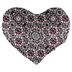 Boho Bold Vibrant Ornate Pattern Large 19  Premium Flano Heart Shape Cushions by dflcprints