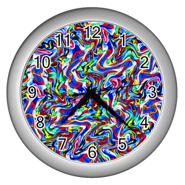 Pattern-10 Wall Clocks (Silver) 