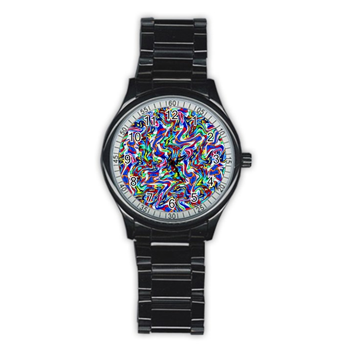 Pattern-10 Stainless Steel Round Watch