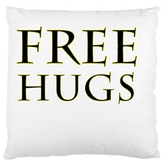 Freehugs Large Flano Cushion Case (two Sides) by cypryanus