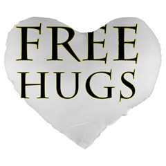 Freehugs Large 19  Premium Heart Shape Cushions by cypryanus