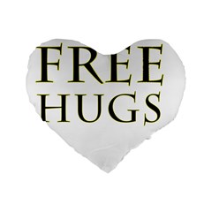 Freehugs Standard 16  Premium Heart Shape Cushions by cypryanus