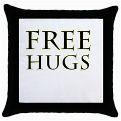 Freehugs Throw Pillow Case (black) by cypryanus