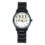 Freehugs Stainless Steel Round Watch Front