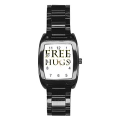 Freehugs Stainless Steel Barrel Watch