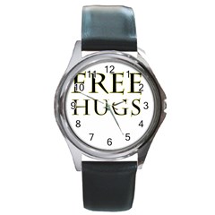 Freehugs Round Metal Watch by cypryanus