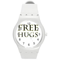 Freehugs Round Plastic Sport Watch (m) by cypryanus