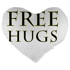 Freehugs Large 19  Premium Flano Heart Shape Cushions by cypryanus