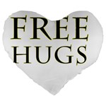 Freehugs Large 19  Premium Flano Heart Shape Cushions Front