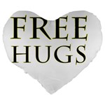 Freehugs Large 19  Premium Flano Heart Shape Cushions Back