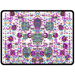 Alien Sweet As Candy Fleece Blanket (large)  by pepitasart