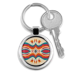 Symmetric Distorted Shapes                              Key Chain (round) by LalyLauraFLM