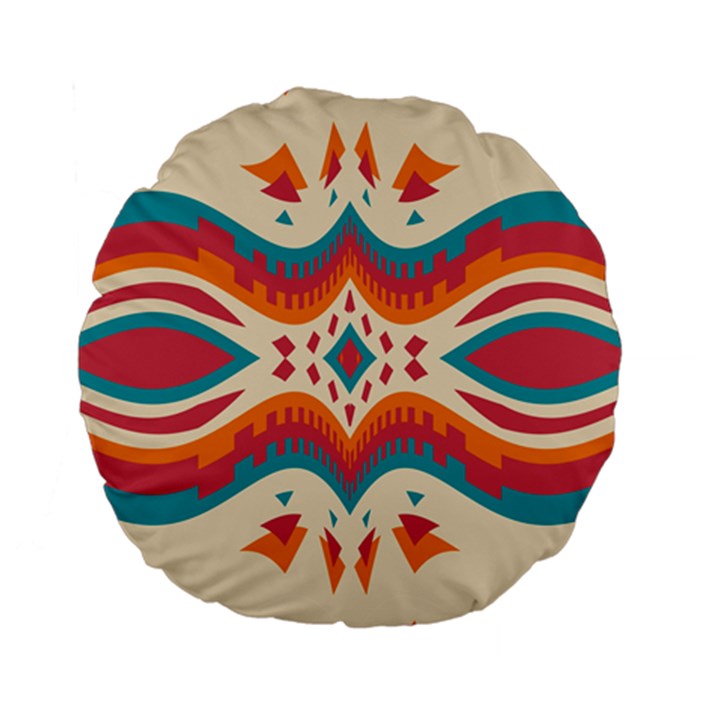 Symmetric distorted shapes                        Standard 15  Premium Flano Round Cushion