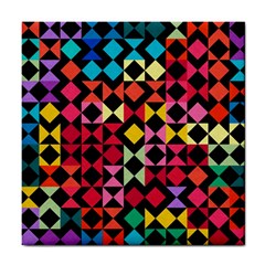 Colorful Rhombus And Triangles                                Tile Coaster by LalyLauraFLM