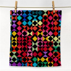 Colorful Rhombus And Triangles                                Face Towel by LalyLauraFLM