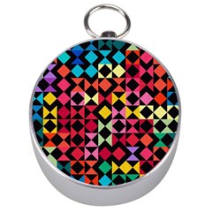 Colorful Rhombus And Triangles                                Silver Compass by LalyLauraFLM