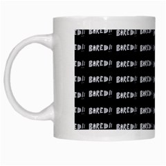 Bored Comic Style Word Pattern White Mugs by dflcprints