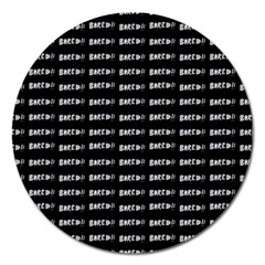 Bored Comic Style Word Pattern Magnet 5  (round) by dflcprints