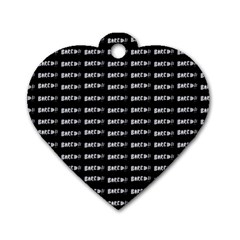 Bored Comic Style Word Pattern Dog Tag Heart (one Side) by dflcprints