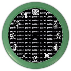 Bored Comic Style Word Pattern Color Wall Clocks by dflcprints