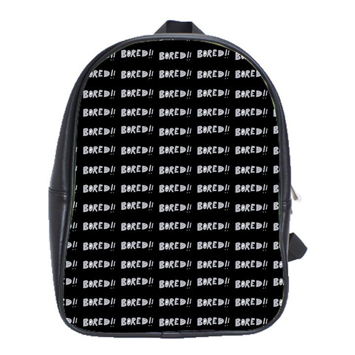 Bored Comic Style Word Pattern School Bag (Large)