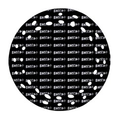 Bored Comic Style Word Pattern Round Filigree Ornament (two Sides)