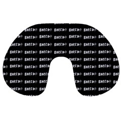 Bored Comic Style Word Pattern Travel Neck Pillows by dflcprints