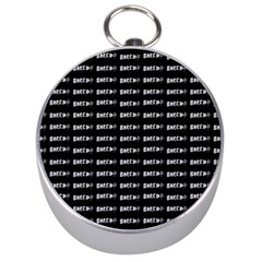 Bored Comic Style Word Pattern Silver Compasses by dflcprints