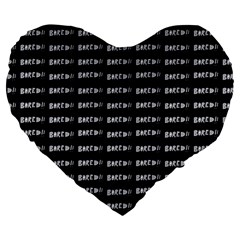 Bored Comic Style Word Pattern Large 19  Premium Flano Heart Shape Cushions by dflcprints