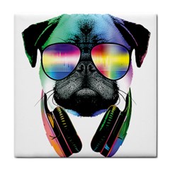 Dj Pug Cool Dog Tile Coasters by alexamerch