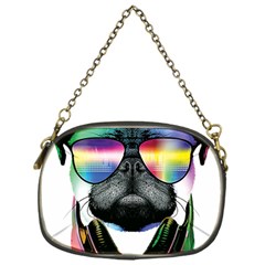 Dj Pug Cool Dog Chain Purses (one Side) 