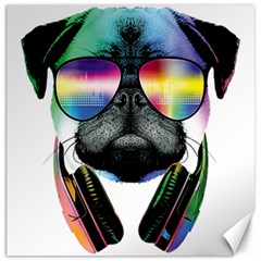 Dj Pug Cool Dog Canvas 12  X 12   by alexamerch