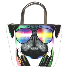 Dj Pug Cool Dog Bucket Bags by alexamerch