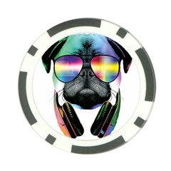 Dj Pug Cool Dog Poker Chip Card Guard (10 Pack)