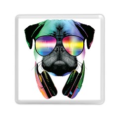 Dj Pug Cool Dog Memory Card Reader (square)  by alexamerch