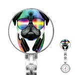 Dj Pug Cool Dog Stainless Steel Nurses Watch Front