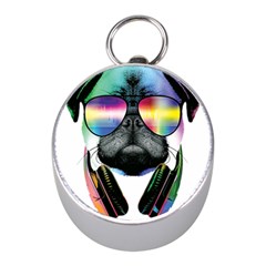 Dj Pug Cool Dog Mini Silver Compasses