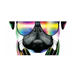 Dj Pug Cool Dog Satin Wrap by alexamerch