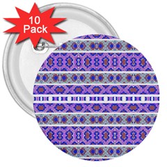 Vintage Striped Ornate Pattern 3  Buttons (10 Pack)  by dflcprints