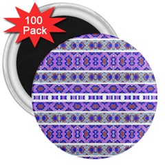 Vintage Striped Ornate Pattern 3  Magnets (100 Pack) by dflcprints