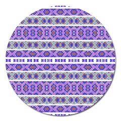 Vintage Striped Ornate Pattern Magnet 5  (round) by dflcprints