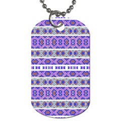 Vintage Striped Ornate Pattern Dog Tag (two Sides) by dflcprints