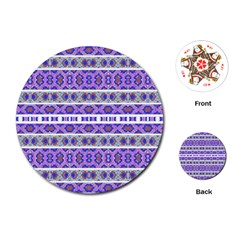 Vintage Striped Ornate Pattern Playing Cards (round)  by dflcprints