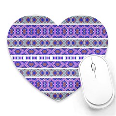 Vintage Striped Ornate Pattern Heart Mousepads by dflcprints