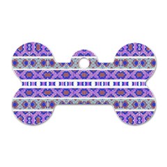 Vintage Striped Ornate Pattern Dog Tag Bone (one Side) by dflcprints