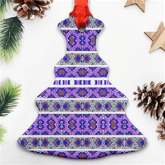 Vintage Striped Ornate Pattern Christmas Tree Ornament (two Sides) by dflcprints