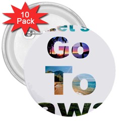 Hawaii 3  Buttons (10 Pack)  by Howtobead