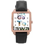 Hawaii Rose Gold Leather Watch  Front