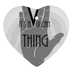 Vulcan Thing Ornament (heart) by Howtobead