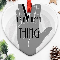 Vulcan Thing Ornament (heart) by Howtobead